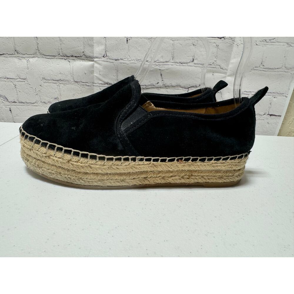 Sam Edelman Carrion Black Suede Espadrille Platform Slip On Shoes Womens 6.5